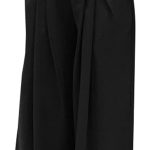 Pants for Women High Waisted Wide Leg Stretchy Loose Fit Casual Trousers with Pocket