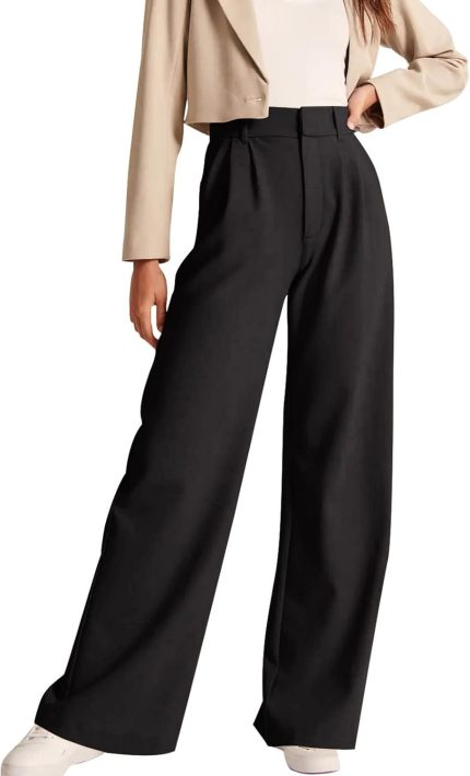 High Waisted Work Pants for Women Business Casual Outfits 2026 Office Dress Pants Trousers with Pockets