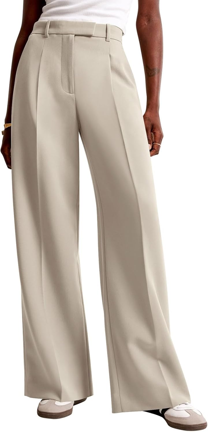 51oRow9So4L._AC_SL1500_.jpg Women Wide Leg Pants High Waisted Business Casual Work Trousers Dressy Pants with Pockets - Image 1