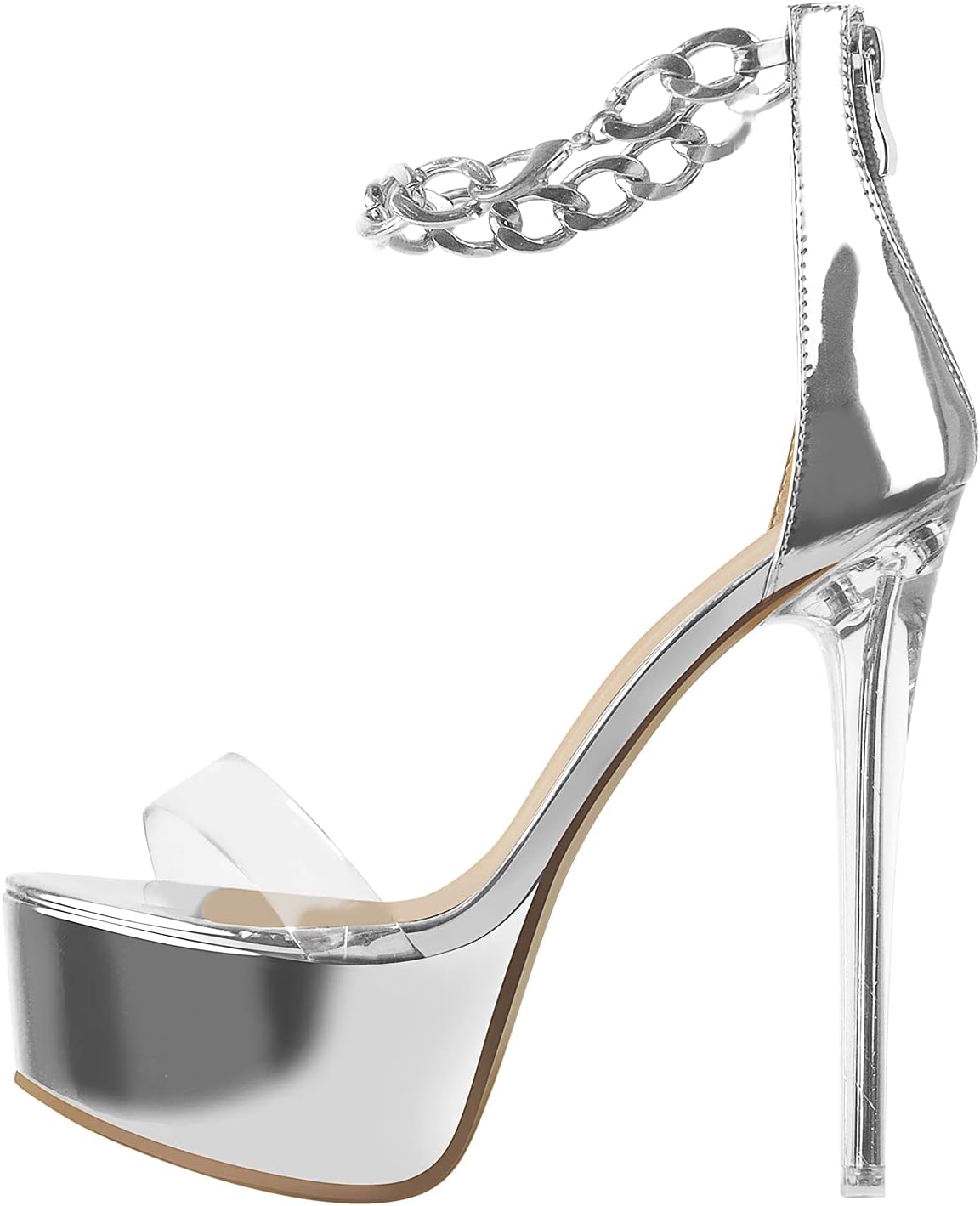61IArY11IFS._AC_SL1500_.jpg Round Open Toe Platform Clear High Heel Zip Up Sandals - Image 1