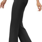 Womens Bootcut Dress Pants Business Casual Work Pants with Pockets High Waist Stretchy Trousers Pull On Office Slacks