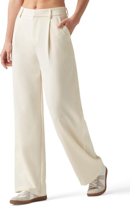 Women's Work Pants Wide Leg Dress Pants High Waisted Casual Business Office Pants Slacks 29"/31"