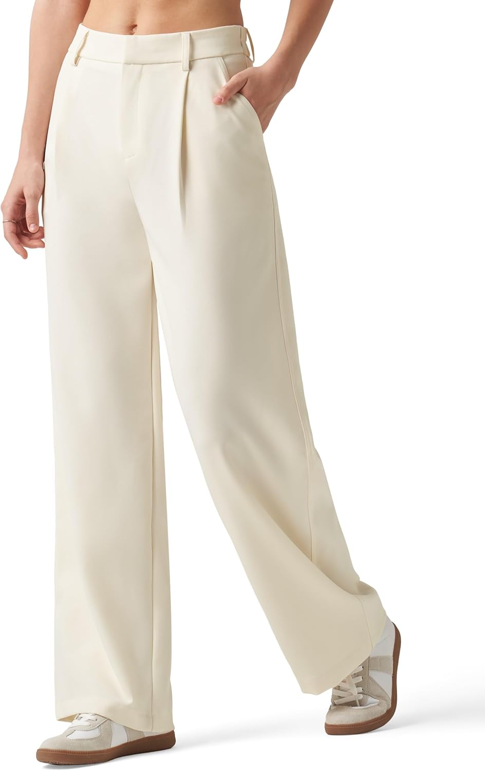 61jkhIkAphL._AC_SL1500_.jpg Women's Work Pants Wide Leg Dress Pants High Waisted Casual Business Office Pants Slacks 29"/31" - Image 1
