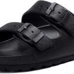 Comfortable EVA Sandals with Medium Arch Support, Adjustable Buckle Summer Beach Slide Sandal