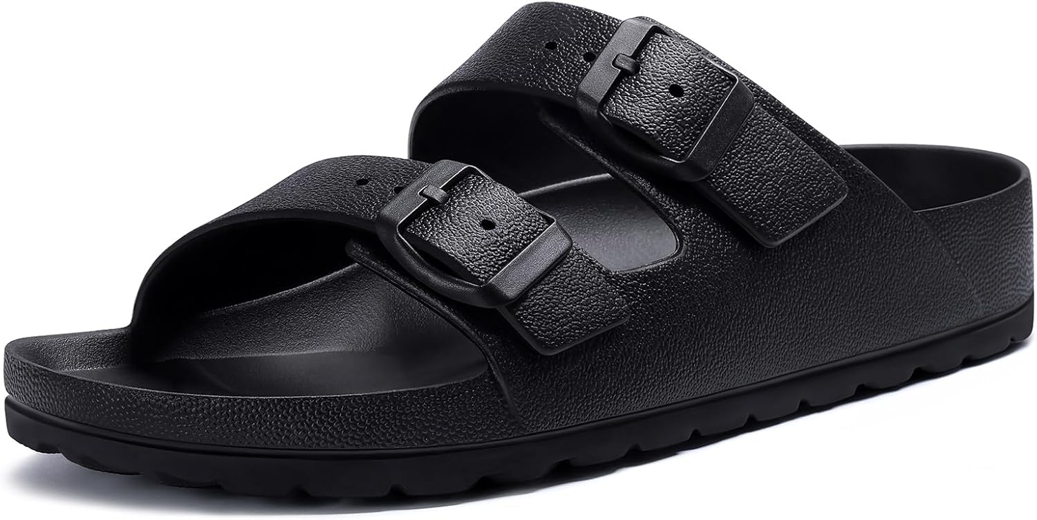 71Z8aRxp3L._AC_SL1500_.jpg Comfortable EVA Sandals with Medium Arch Support, Adjustable Buckle Summer Beach Slide Sandal - Image 1