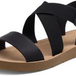 Open Toe Elastic Ankle Strap Flat Summer Sandals