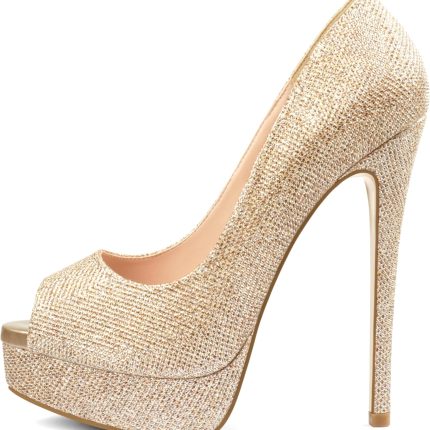 Platform Stiletto Heels Shoes Peep Toe Pumps 6 inch Heels for Dress Wedding Party