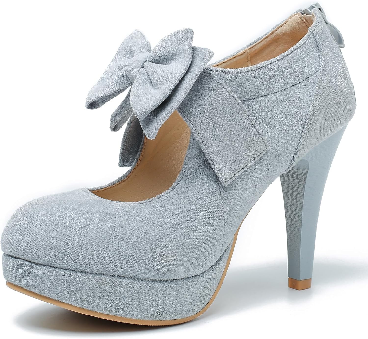 81BoAQXDHbL._AC_SL1500_.jpg Bow Heels Mary Jane High Heel Closed Toe Platform Vintage Dress Pumps - Image 1